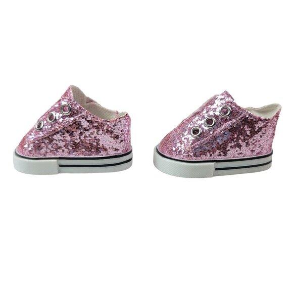 2/$15 18" Dolls Glitter Sparkle Sneakers Pink Slip On Shoes OG AG Hobby Lobby - Picture 6 of 8